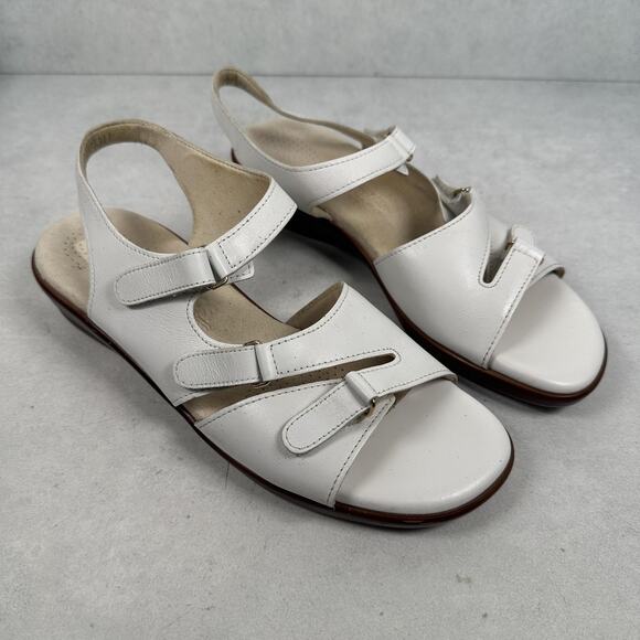 SAS Sandals Womens Size 10 White Leather Tripad Comfort Slingback - Picture 1 of 10